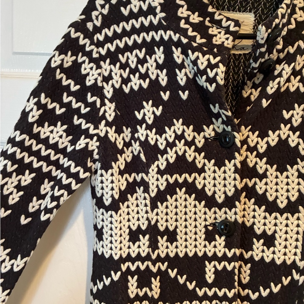 Anthropologie - Tabitha Black and White Patterned Jacket